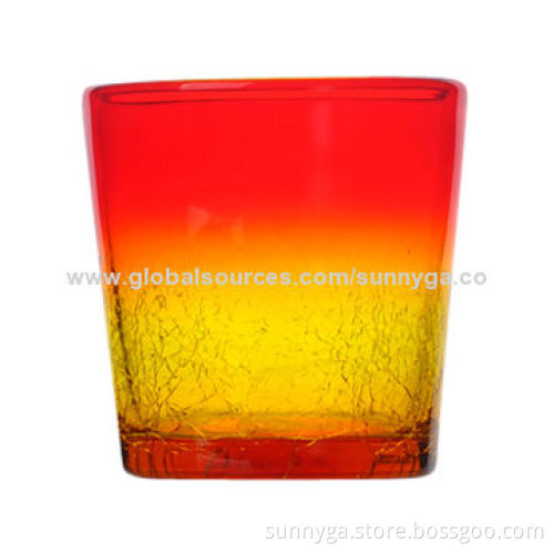Gradually Colored Glass Candle Holder with 280mL Capacity